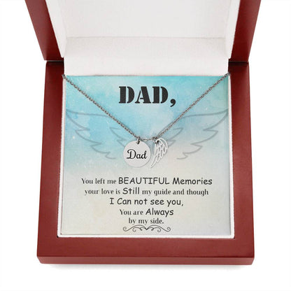 Angel Wing Dad Necklace Gift from Heaven - Remembrance Necklace for Dad - Loss of Dad Gift