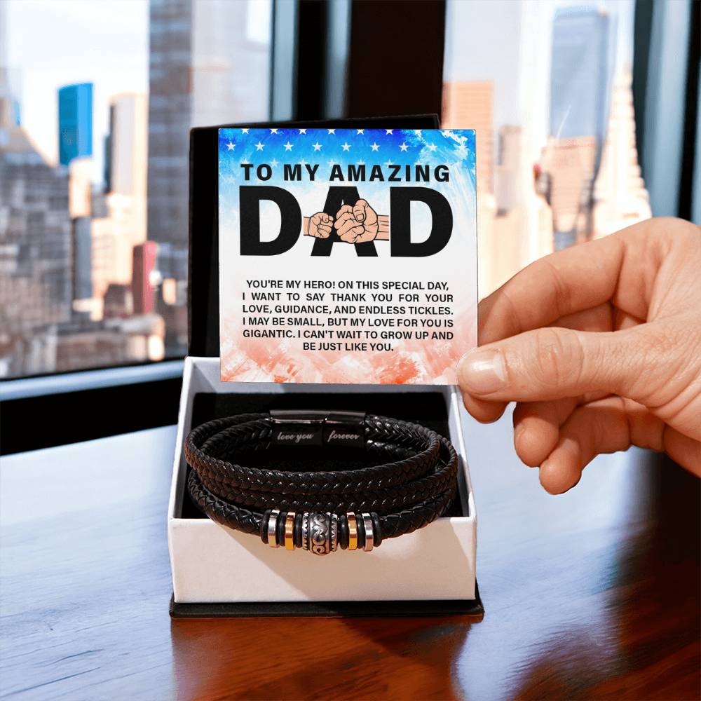 To My Amazing Dad - You're my hero - Gift for Dad - Love You Forever Bracelet - Personalize Memories