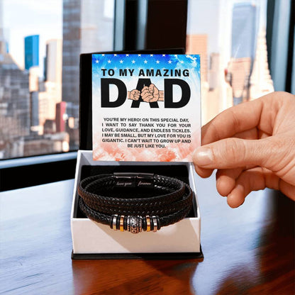 To My Amazing Dad - You're my hero - Gift for Dad - Love You Forever Bracelet - Personalize Memories