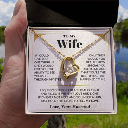 To My Wife Necklace - Sweet Emotional Gift for Wife from Husband on Birthday, Anniversary & Valentine’s Day - Forever Love Necklace - Personalize Memories