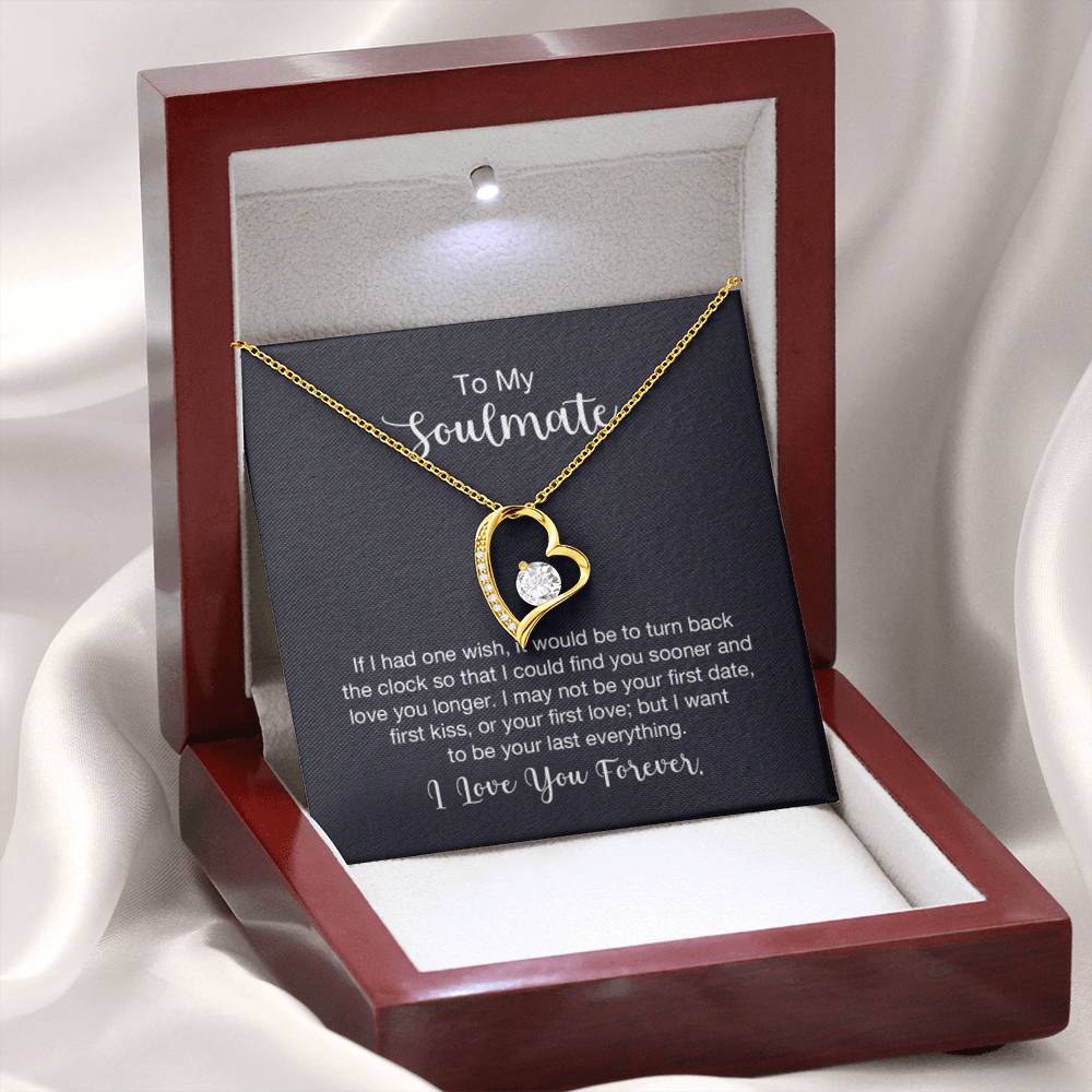 To My Soulmate Necklace - Long Distance Relationship Soulmate Gift for Romantic Occasions - Forever Love Necklace - Personalize Memories