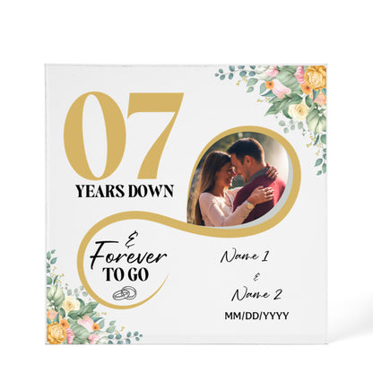 Personalized Acrylic Block, Custom Photo, Happy 7th Wedding Anniversary Gifts, Marriage Gifts, 7 Year Married Gift Wife Husband Present