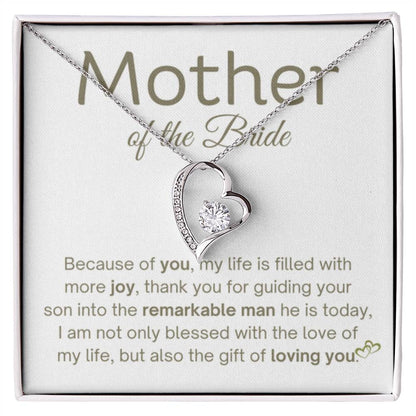 Mother of the Groom Present - Because of you - Forever Love Necklace - Gift for MIL - Personalize Memories