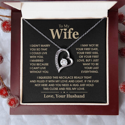 Gift for Wife from Husband - I Can't Live Without You - Forever Love Necklace - Personalize Memories