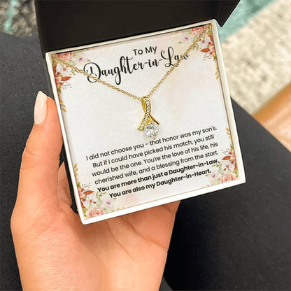 To My Beautiful Daughter In Law - Alluring Beauty Necklace - Gift for Bonus Daughter - Personalize Memories