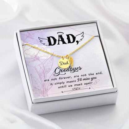 Dad Remembrance Necklace - Angel Wing Father Necklace