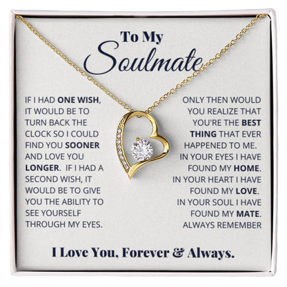 To My Soulmate Necklace - Best Gift for Soulmate for Valentine’s Day & Beyond - Forever Love Necklace - Personalize Memories