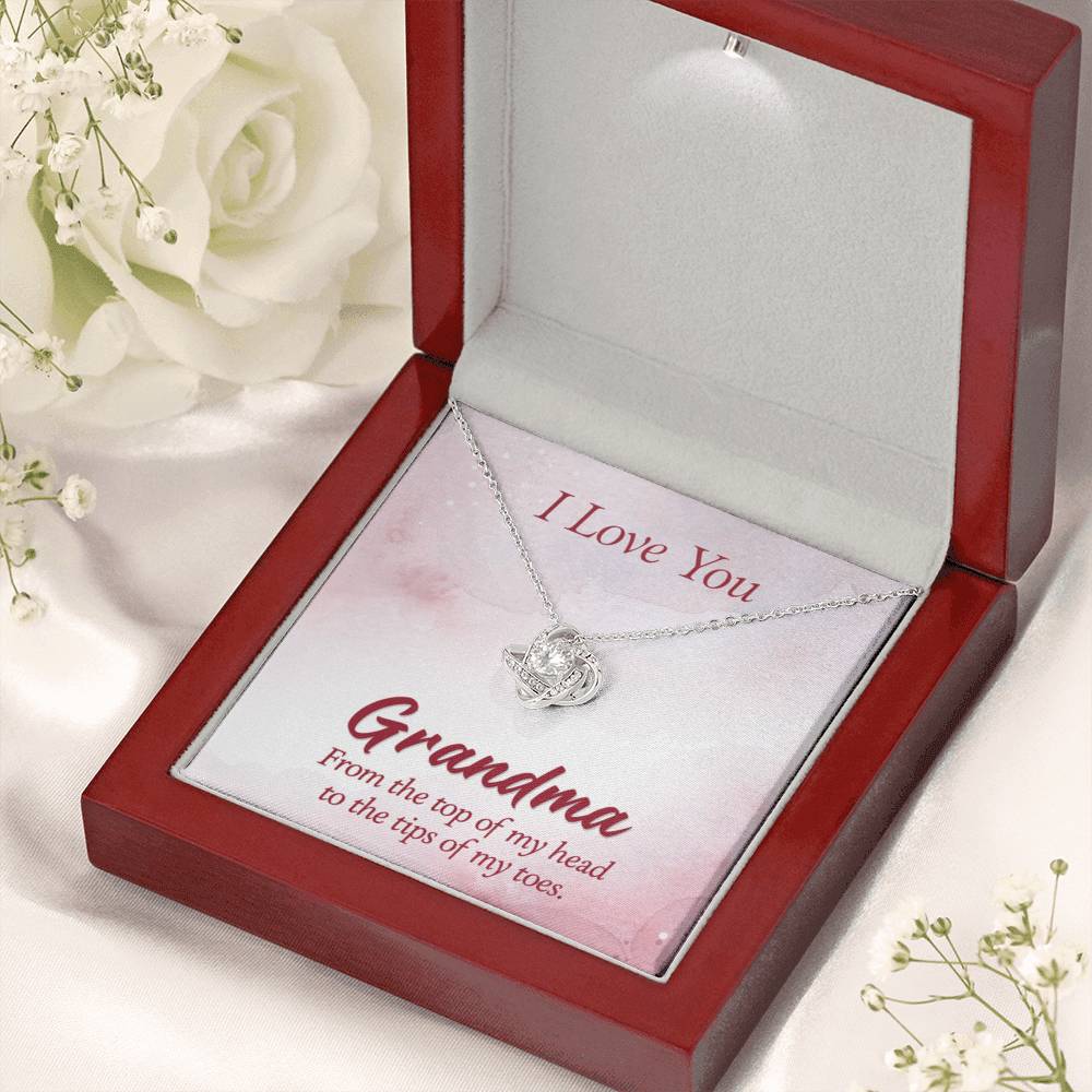 I Love You Grandma Gift from Grandkids Grandma - Love Knot Necklace - Personalize Memories