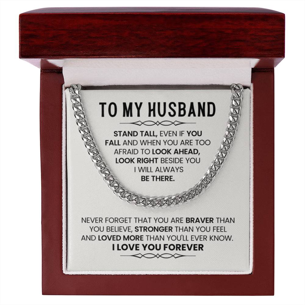 Cuban Link Chain for Husband from Wife – Anniversary, Birthday & Valentine’s Day Gift - Personalize Memories
