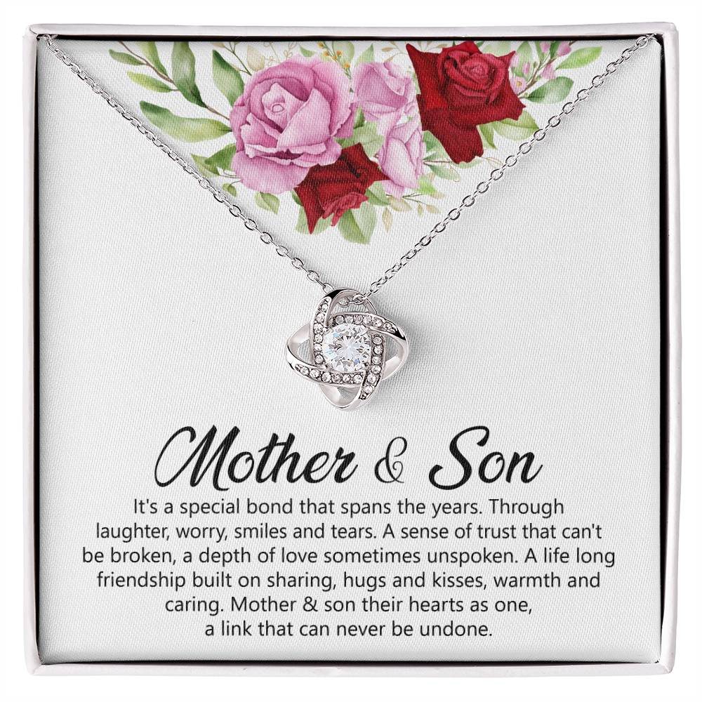 Mother & Son Gift - It's a Special Bond That Spans The Years - Love Knot Necklace - Personalize Memories