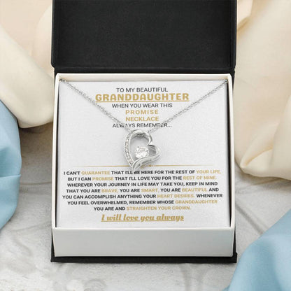 To My Granddaughter Necklace – Graduation Birthday Surprise Gift for Granddaughter – Forever Love Necklace - Personalize Memories