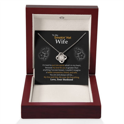 Romantic Jewelry Gift for Wife - Perfect From Husband for Birthday, Anniversary & Valentine’s Day - Love Knot Necklace - Personalize Memories