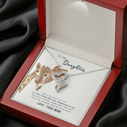 Beautiful Gift for Daughter from Mom - Heart-to-heart Pendant Necklace - Personalize Memories