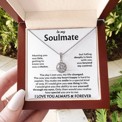 To My Soulmate - Meeting You Was Fate - Eternal Love Necklace - Gift for Soulmate - Personalize Memories