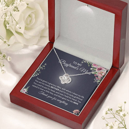 To My Boyfriend's Mom - Thank You For Everything - Love Knot Necklace - Personalize Memories