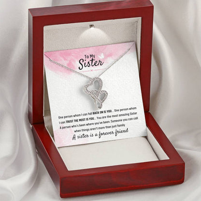 To My Sister - Gift for Sister - A sister is a forever friend - Heart-to-heart Pendant Necklace - Personalize Memories