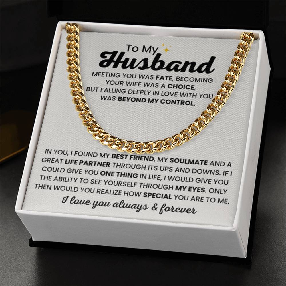 Cuban Link Chain for Husband – Birthday, Anniversary Gift from Wife - Personalize Memories