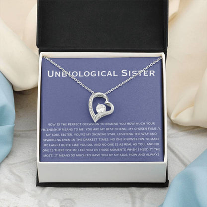 Unbiological Sister Necklace - Gift for Bonus Sister - Forever Love Necklace - Personalize Memories