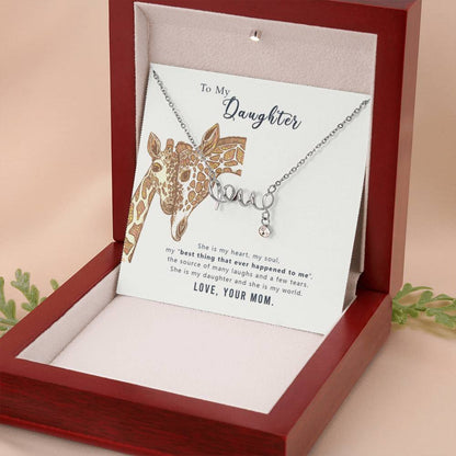 To My Daughter Necklace - Meaningful Daughter Gift from Mom for Forever Love & Support - Scripted Love Necklace - Personalize Memories