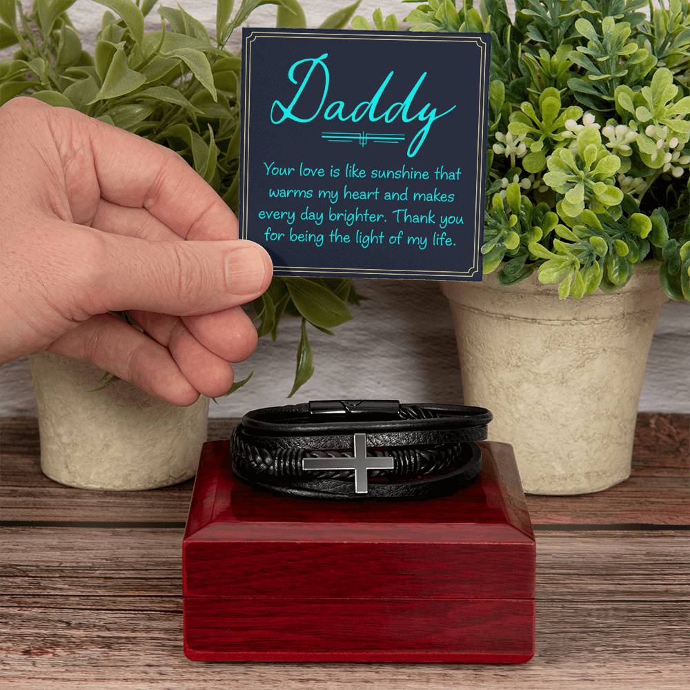 Dad, your love is Dad - Men's Cross Bracelet - Personalize Memories