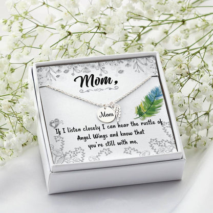Angel Wing Mom Necklace Gift from Heaven - Loss of Mother Gift - In Loving Memory Gift