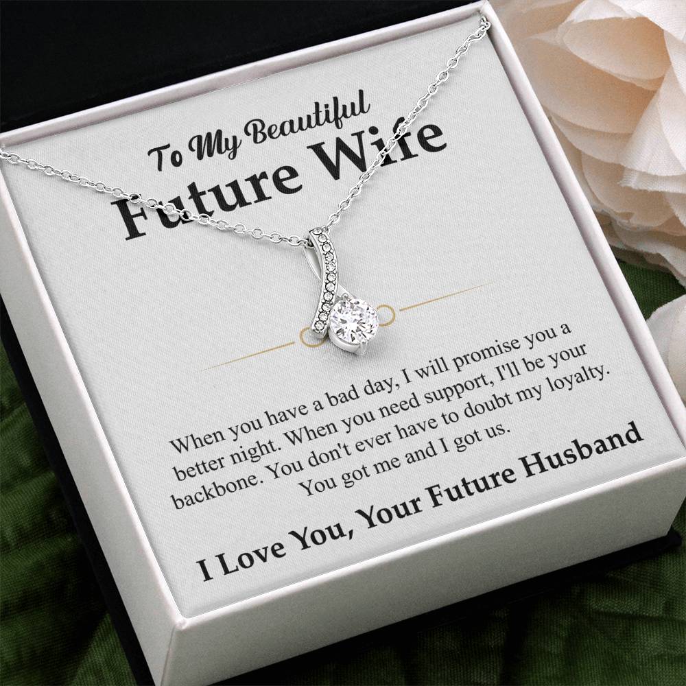 To My Beautiful Future Wife Gift from Husband - Alluring Beauty Necklace - Personalize Memories