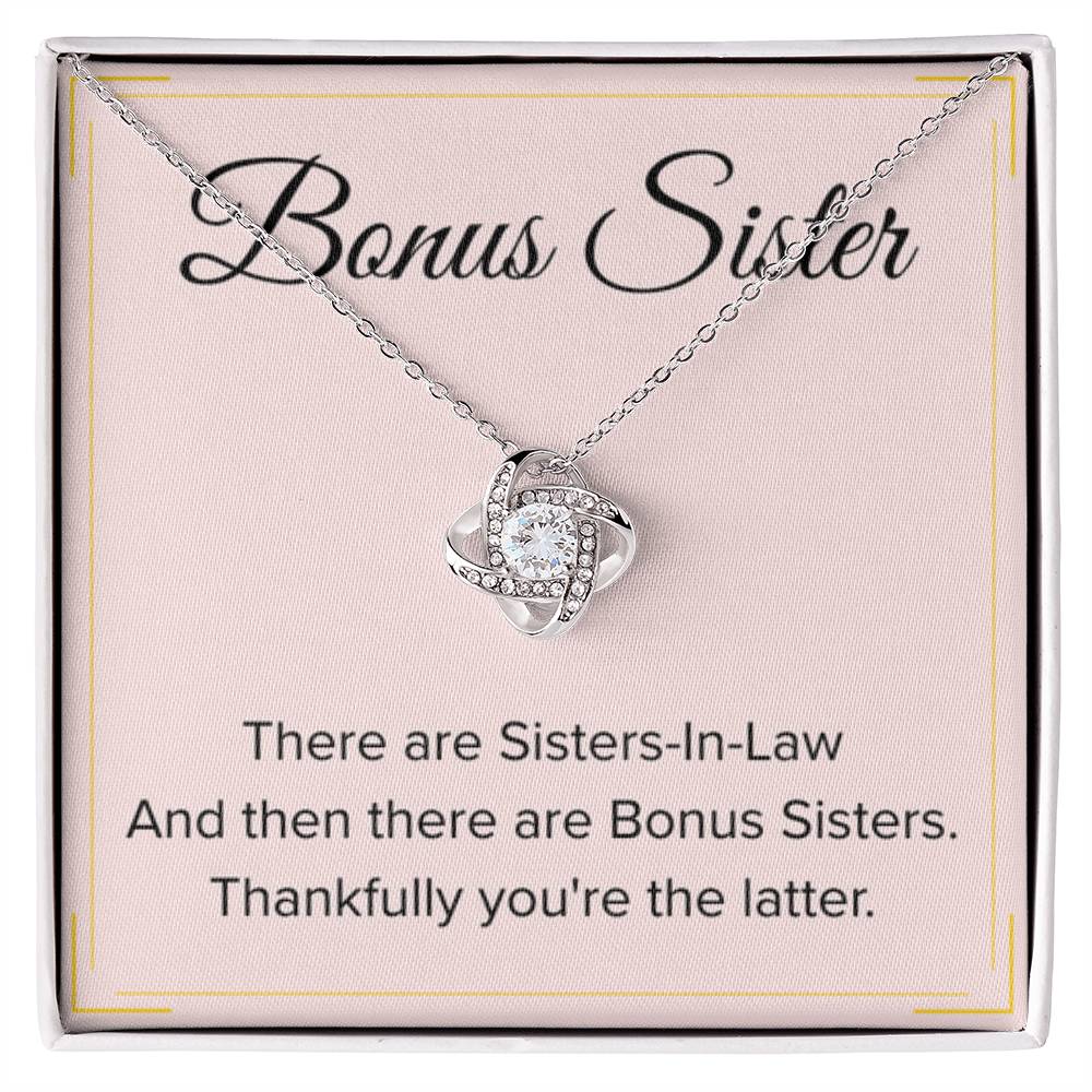 Bonus Sister Necklace Gift - Love Knot Necklace - Personalize Memories