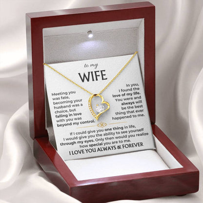 To My Beautiful Wife Necklace - Unforgettable Husband Gift, Emotional Jewelry for Anniversary & Valentine’s Day - Forever Love Necklace - Personalize Memories