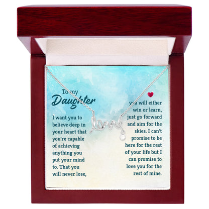 To My Daughter Necklace – Birthday & Graduation Gift Jewelry – Scripted Love Necklace - Personalize Memories