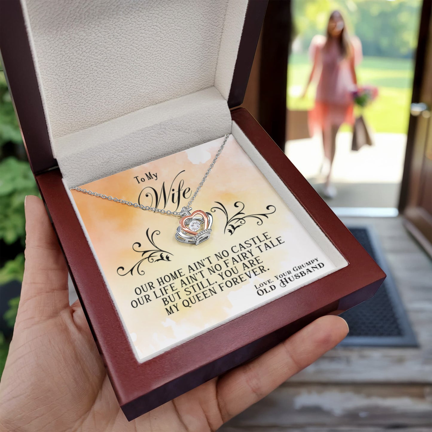 Best Romantic Gift for Wife - Jewelry from Husband - Crown Pendant Necklace - Personalize Memories