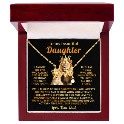 To My Daughter - I am not the dad who always gets it right - Daughter Gift from Dad - Scripted Love Necklace - Personalize Memories