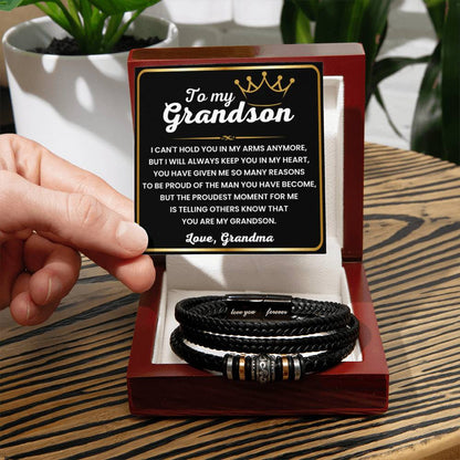 To My Grandson – Birthday, Christmas Jewelry from Grandma – Love You Forever Bracelet - Personalize Memories