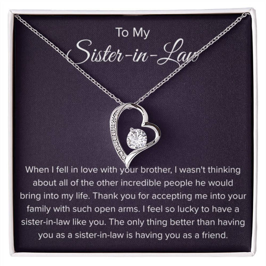 To My Sister In Law - Thank You for Accepting Me - Forever Love Necklace - Personalize Memories