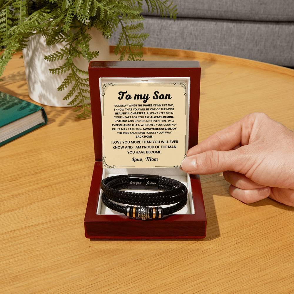 To My Son – Birthday, Christmas Jewelry from Mom – Love You Forever Bracelet - Personalize Memories