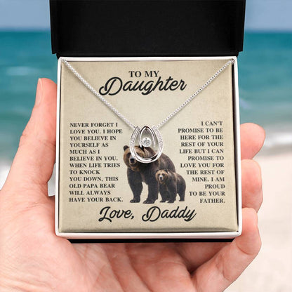 To My Daughter Necklace - Emotional Jewelry from Dad to Celebrate Love Every Day & Always - Lucky In Love Necklace - Personalize Memories