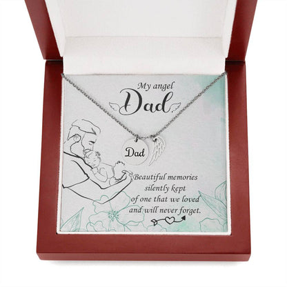 Dad Remembrance Necklace - My Angle Dad - Loss of Dad Gift