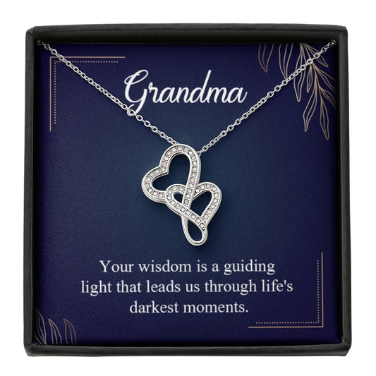 Gift for Grandma - Life's Darkest Moments Grandma - Heart-to-heart Pendant Necklace - Personalize Memories