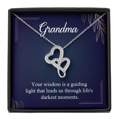 Gift for Grandma - Life's Darkest Moments Grandma - Heart-to-heart Pendant Necklace - Personalize Memories