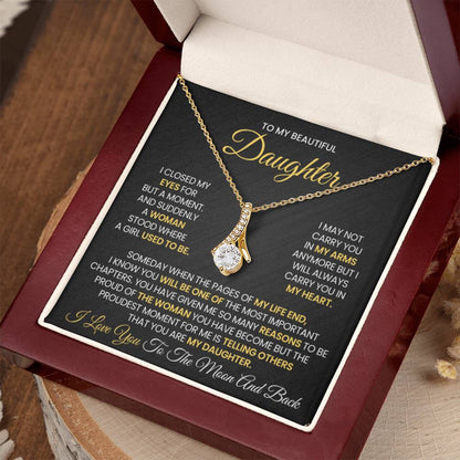 To My Daughter - I love you to the moon and back - Alluring Beauty Necklace Gift for Daughter - Personalize Memories