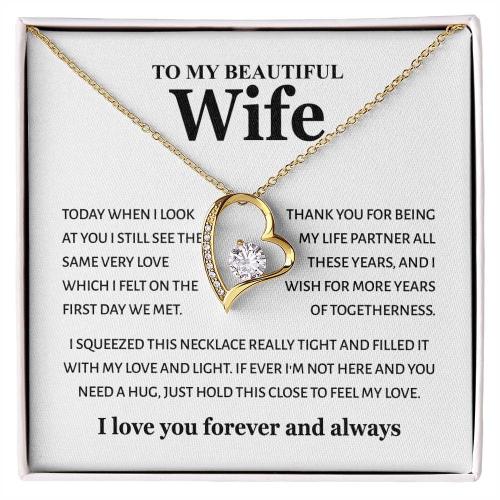 To My Beautiful Wife - Feel My Love - Forever Love Necklace Gift from Husband - Personalize Memories