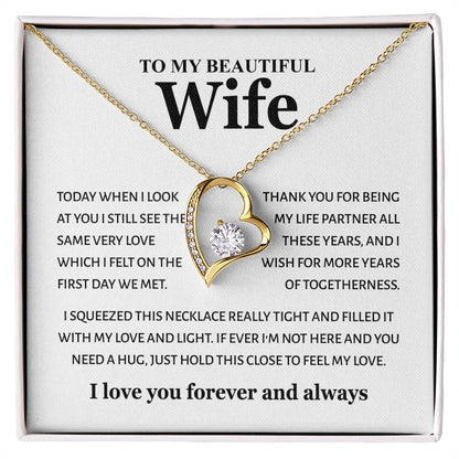 To My Beautiful Wife - Feel My Love - Forever Love Necklace Gift from Husband - Personalize Memories