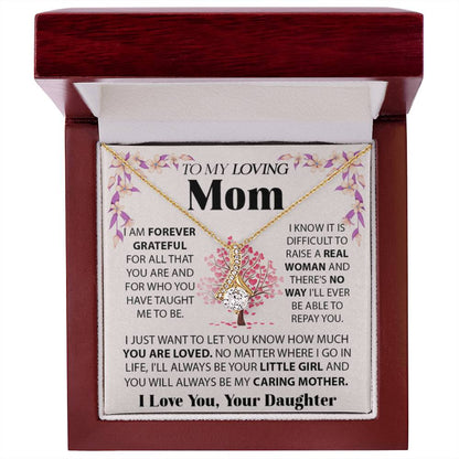 To My Loving Mom Gift from Daughter - Alluring Beauty Necklace - Best for Birthday, Christmas & Mother's Day - Personalize Memories