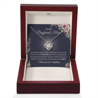 To My Boyfriend's Mom - Thank You For Everything - Love Knot Necklace - Personalize Memories