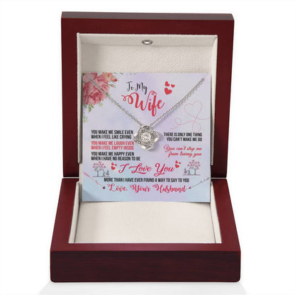 Romantic Gift for Smokin' Hot Wife - Jewelry from Husband for Valentine’s Day - Love Knot Necklace - Personalize Memories