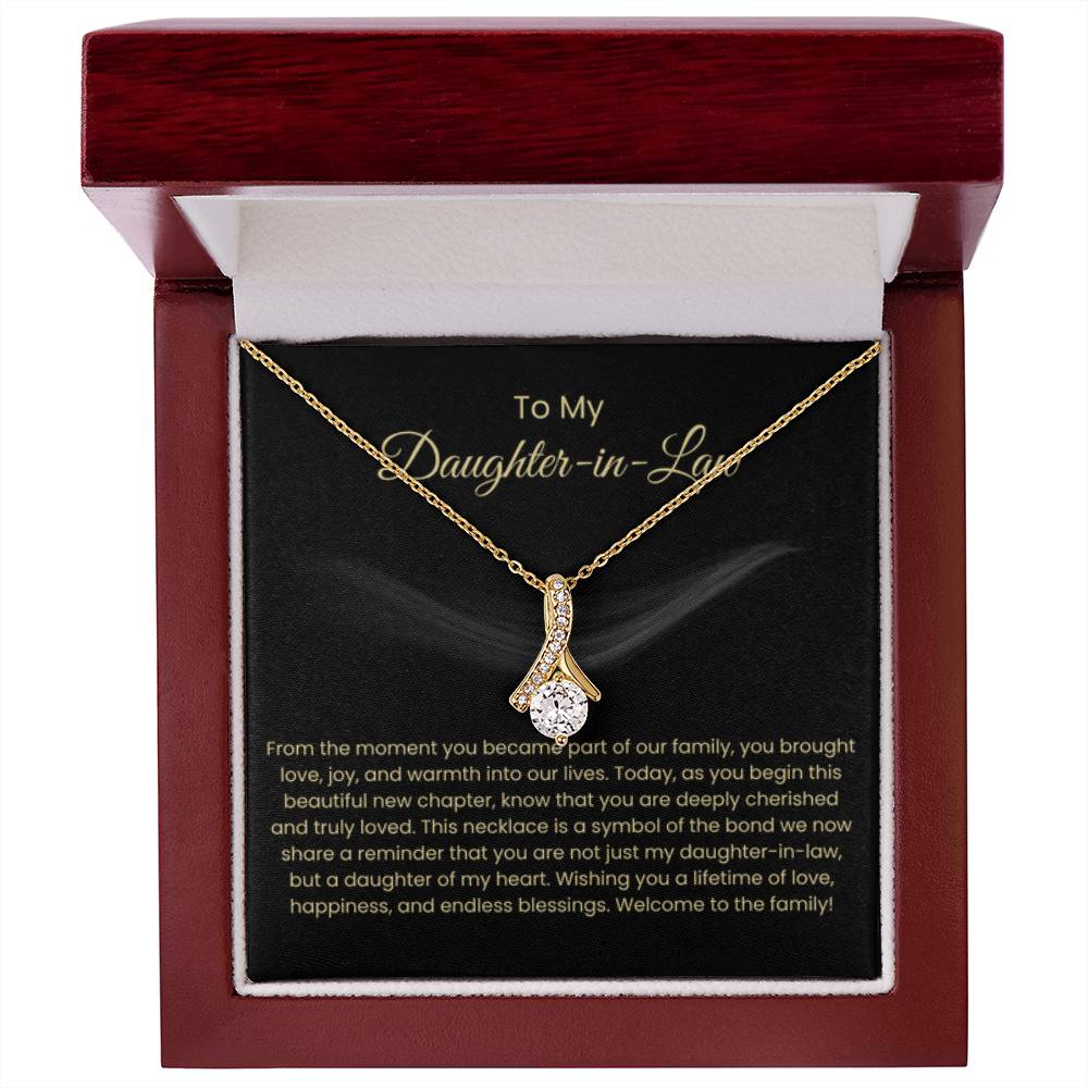 To My Daughter In Law - Alluring Beauty Necklace - Gift for Daughter in Law - Personalize Memories