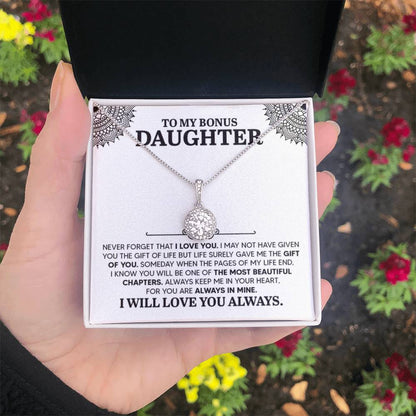 To My Bonus Daughter Necklace – Daughter Necklace for Graduation & Birthday Events – Eternal Hope Necklace - Personalize Memories