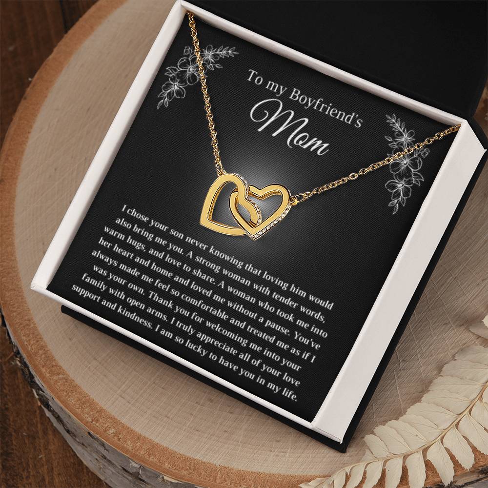 Gift for Bf's Mom - Interlocking Hearts Necklace - Personalize Memories