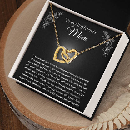 Gift for Bf's Mom - Interlocking Hearts Necklace - Personalize Memories