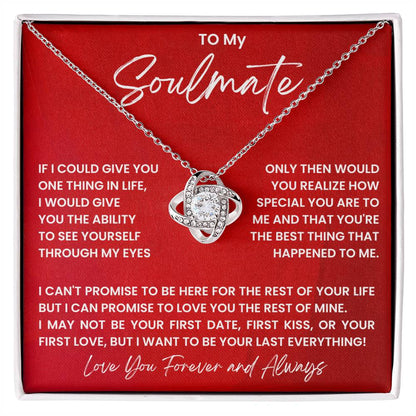 To My Soulmate - Love You Forever And Always - Love Knot Necklace - Personalize Memories