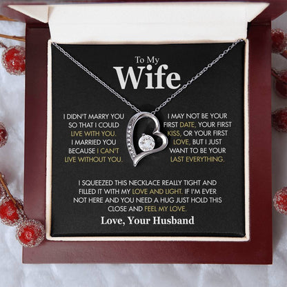To My Wife - I Can't Live Without You - Forever Love Necklace Gift from Husband - Personalize Memories